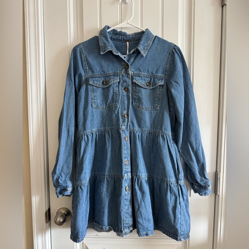 Free People Nicole Denim Shirt Dress